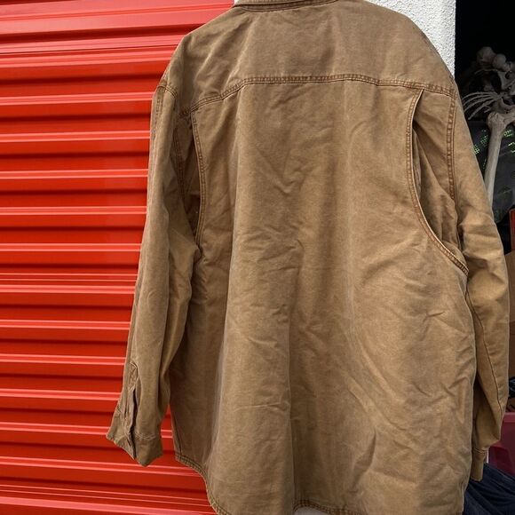 Vintage Walls Brown Duck Canvas Fleece Lined Jacket Red Plaid Insulated 3X Men’s - Picture 12 of 12